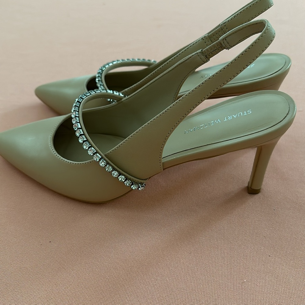 New Stuart Weitzman Crystaline Leather shoes. Size 7.5 - Picture 5 of 7